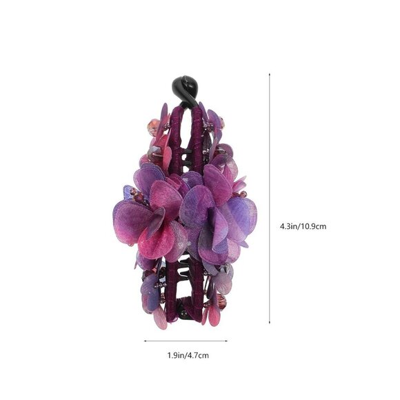 Women\'s Purple Resin Hair Clip Ponytail Holder Updo Accessory main image 6